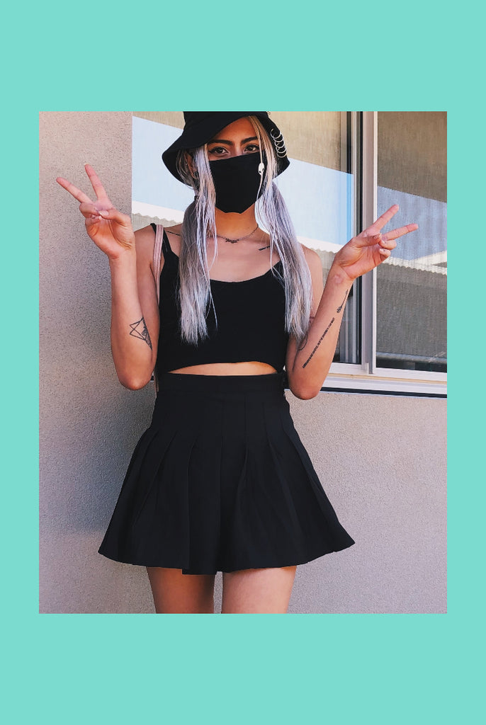 skater skirt with crop top tumblr