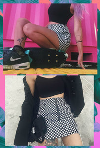 Grunge Checkered Skirt
