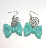 ☯Teal Bow Earring☯