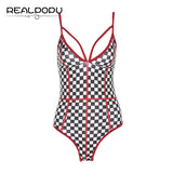 Checkered Body Suit One Piece