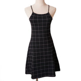 Halter Black Grid Dress